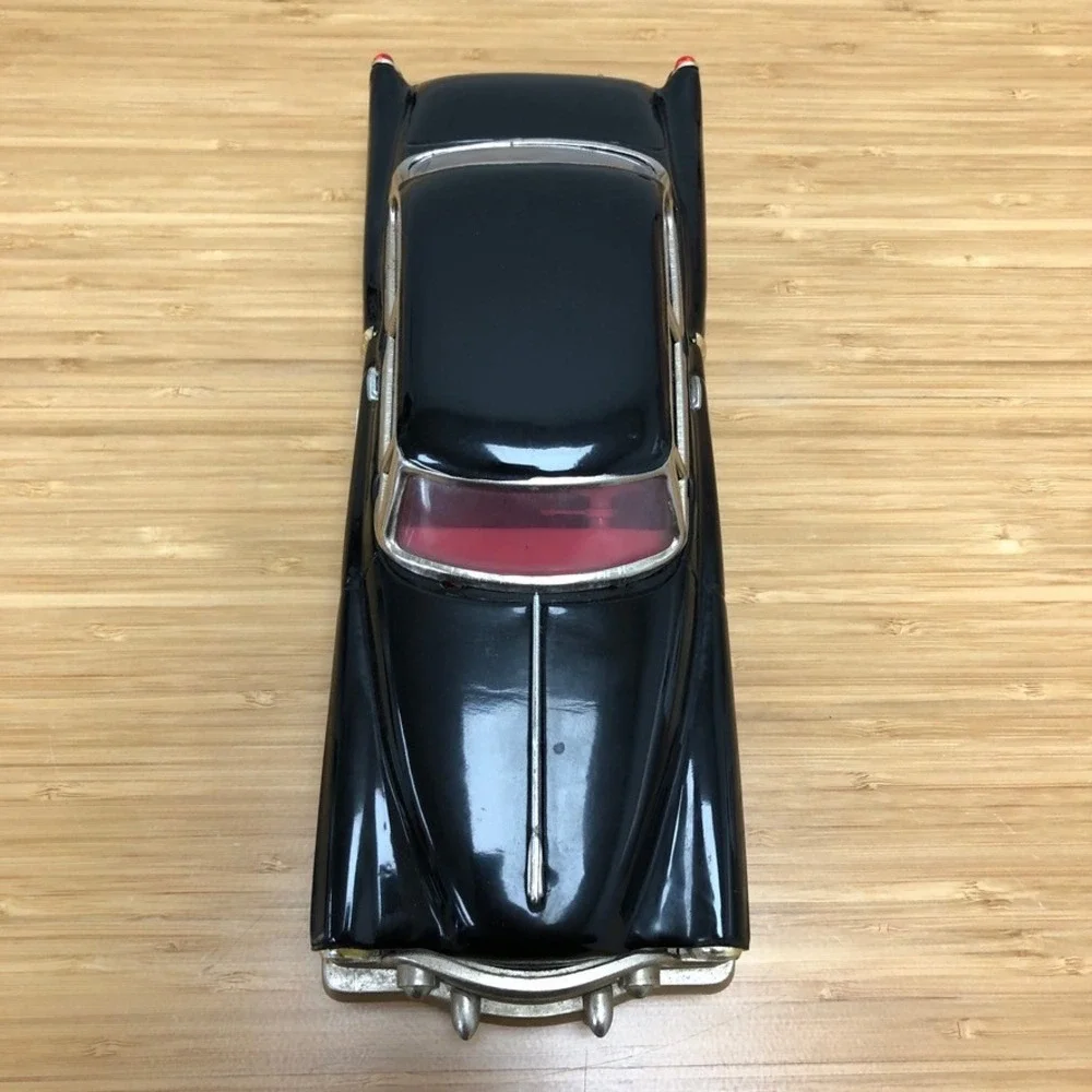 Vintage Tin Litho Friction Cadillac Sedan Toy Car Black Retro 1950s Style